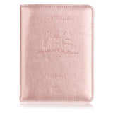 RFID Passport Holder Slim Leather Travel Wallet ID Card Cover Case for Men Women - Pink Gold - Extra Image