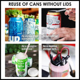 Topless Can Opener Manual Kitchen Tool for Beer Soda and Tin Bottles - Red - Top-Down View