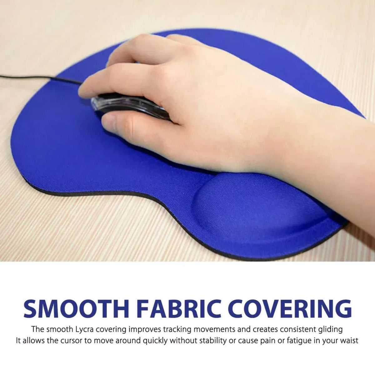 Comfort Mouse Pad with Built In Wrist Support Non Slip Ergonomic Mice Mat - Red