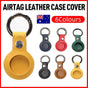 For Apple Airtag Leather Case Cover Air Tag Keychain Holder Sleeve Shell Tracker - Red