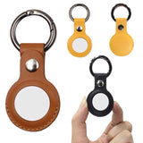 For Apple Airtag Leather Case Cover Air Tag Keychain Holder Sleeve Shell Tracker - Red - Top-Down View