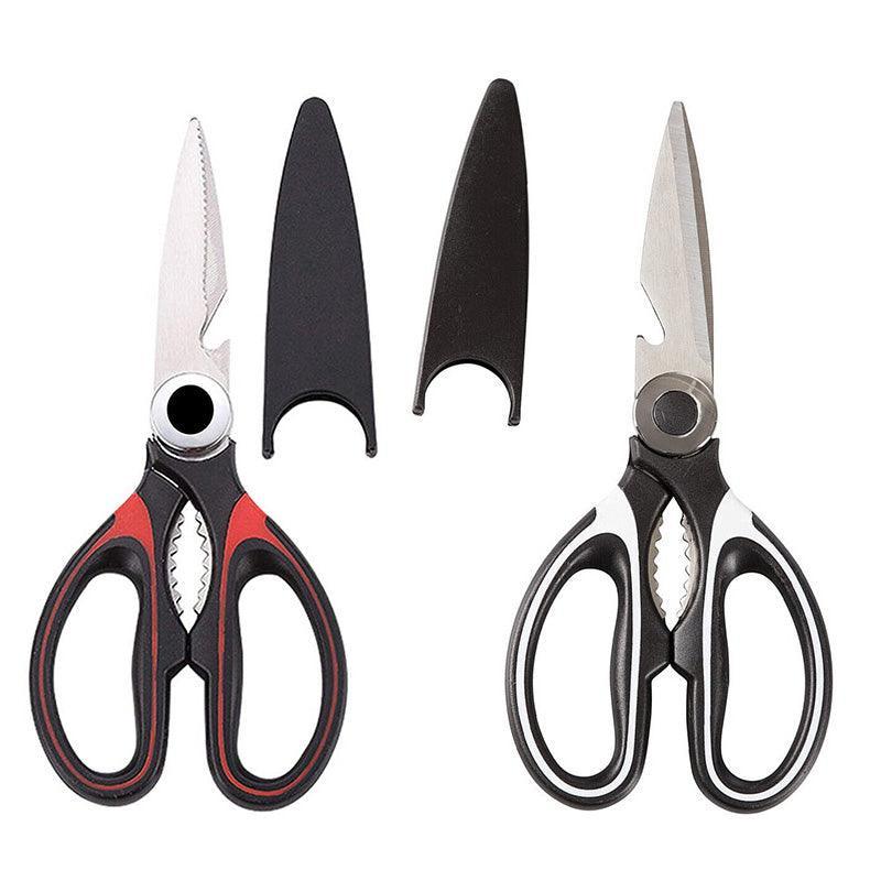 Heavy Duty Kitchen Scissors Multi Purpose Stainless Steel Chicken Bone Cutter - Red