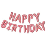 40Cm 3D Happy Birthday Letters Balloons Inflating Foil Banner Bunting Celebrate - Rose Gold