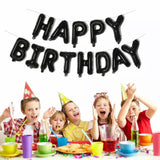 40Cm 3D Happy Birthday Letters Balloons Inflating Foil Banner Bunting Celebrate - Rose Red - 45-Degree Angle