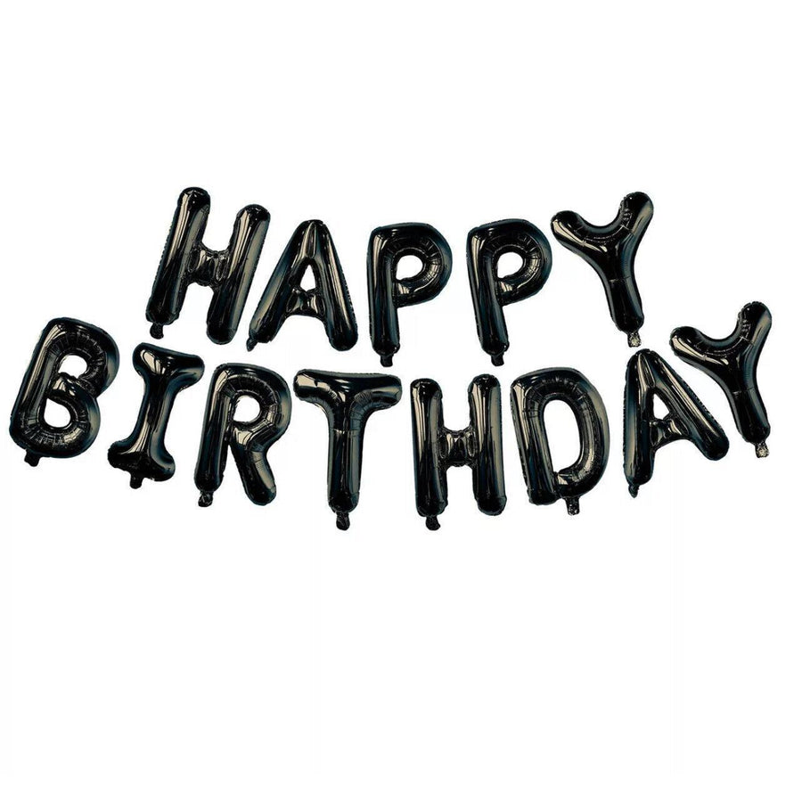40Cm 3D Happy Birthday Letters Balloons Inflating Foil Banner Bunting Celebrate - Rose Red
