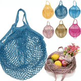 Reusable Mesh Net Shopping Bag String Tote Grocery Fruit Vegetable Storage - Rose Red