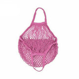 Reusable Mesh Net Shopping Bag String Tote Grocery Fruit Vegetable Storage - Rose Red