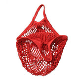 Reusable Mesh Net Shopping Bag String Tote Grocery Fruit Vegetable Storage - Rose Red