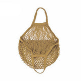 Reusable Mesh Net Shopping Bag String Tote Grocery Fruit Vegetable Storage - Rose Red