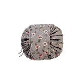 Portable Travel Makeup Bag Drawstring Cosmetic Pouch Lazy Storage Organiser Case - Steel Rose
