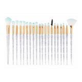 20 Pcs Eye Make-Up Brushes Diamond Unicorn Eyeshadow Eyebrow Blending Brush Set - Transparent