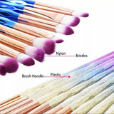 20 Pcs Eye Make-Up Brushes Diamond Unicorn Eyeshadow Eyebrow Blending Brush Set - Transparent - Extra Image