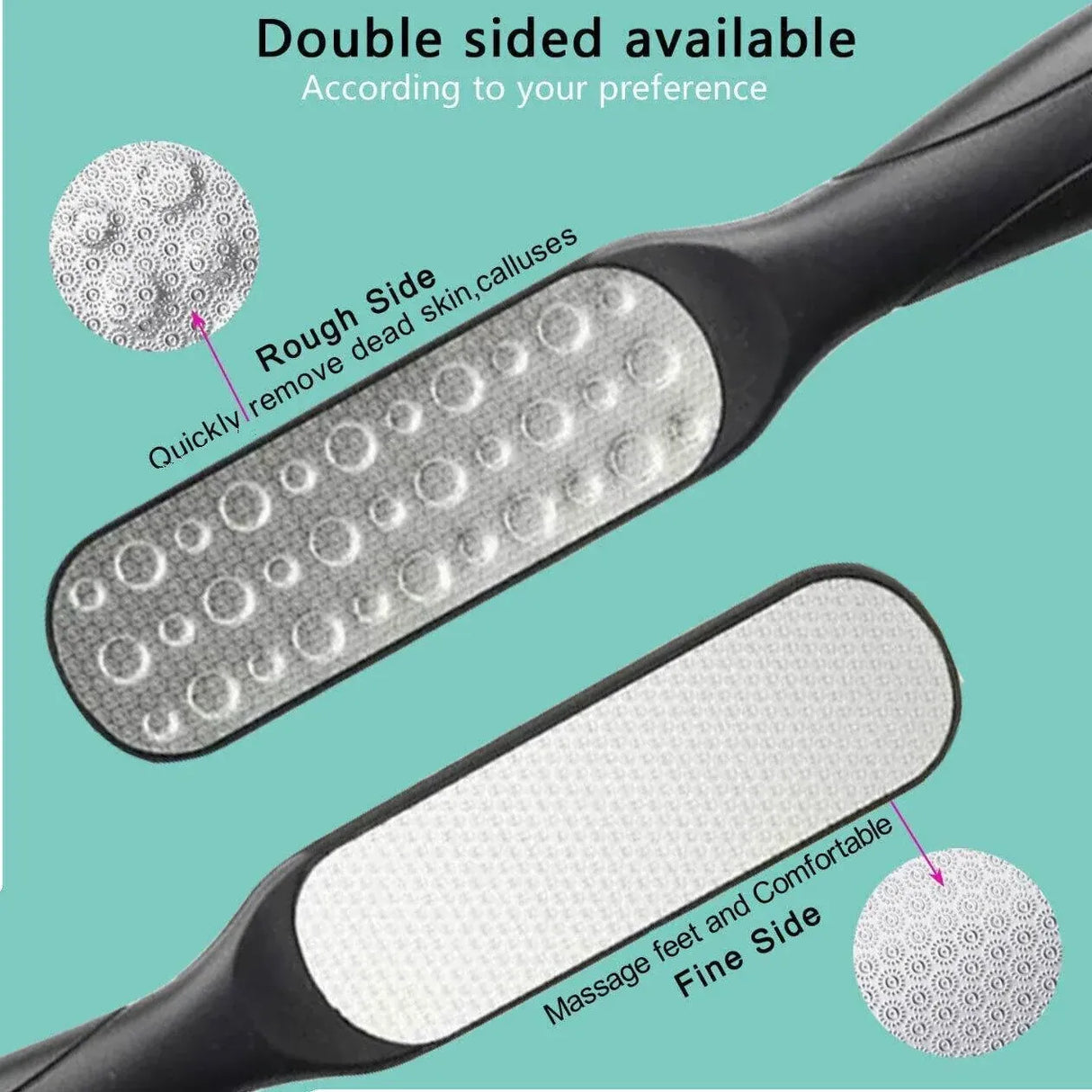 Double Sided Foot File Pedicure Rasp Scrubber Cleaner Dead Skin Callus Remover - White