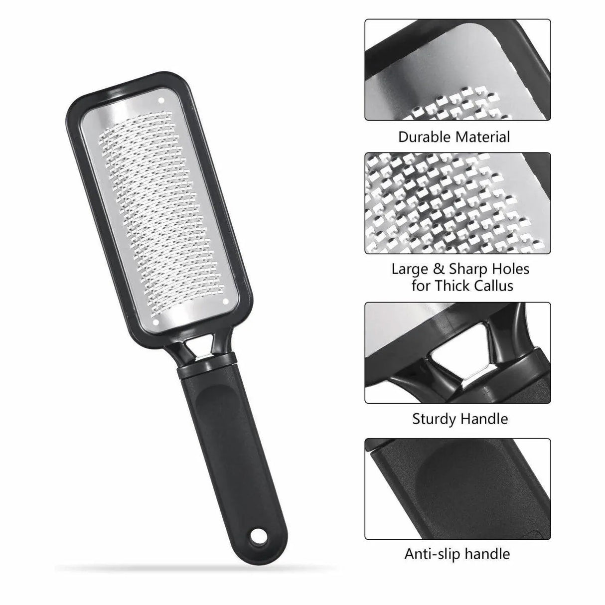 Stainless Steel Foot File Scraper Grater Pedicure Rasp Callus Remover Tool - White