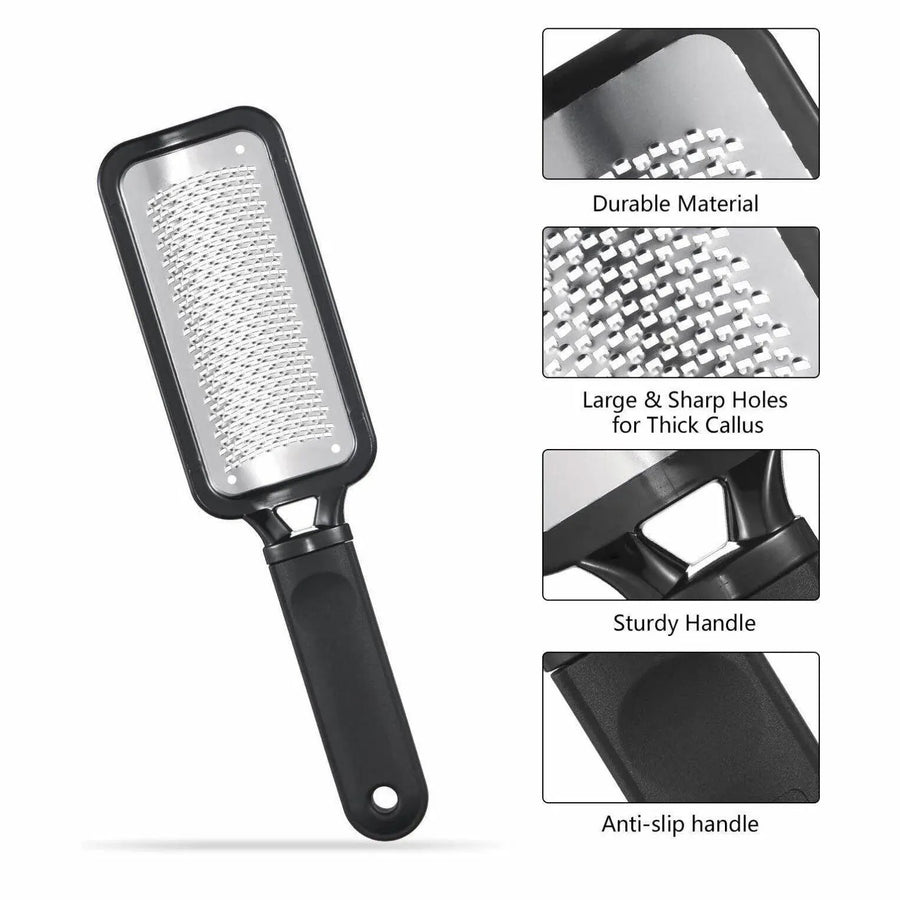 Stainless Steel Foot File Scraper Grater Pedicure Rasp Callus Remover Tool - White