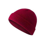 Men Women Mini Fisherman Beanie Winter Spring Hat Soft Knitted Docker Skull Cap - White