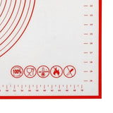 Non-Stick Silicone Baking Mat Rolling Cake Dough Scale Pastry Clay Fondant Sheet - Red 60*40cm
