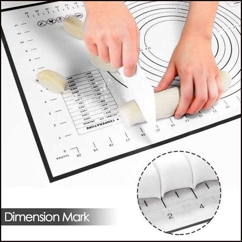 Non-Stick Silicone Baking Mat Rolling Cake Dough Scale Pastry Clay Fondant Sheet - Red 60*60cm