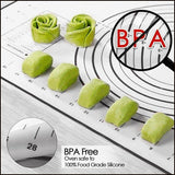 Non-Stick Silicone Baking Mat Rolling Cake Dough Scale Pastry Clay Fondant Sheet - Red 60*60cm - Top-Down View