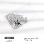 1440Pcs Glitter Rhinestones Crystal Flat Clear Bottom Glass Nail Art Nail Drill - Coloured Crystal-SS6