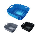 Air Fryer Silicone Pot Basket Liner Non Stick Reusable Baking Tray Accessories - Grey - 45-Degree Angle