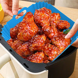 Air Fryer Silicone Pot Basket Liner Non Stick Reusable Baking Tray Accessories - Grey - Close-Up Angle