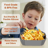 Air Fryer Silicone Pot Basket Liner Non Stick Reusable Baking Tray Accessories - Grey - Extra Image