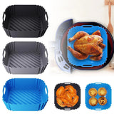 Air Fryer Silicone Pot Basket Liner Non Stick Reusable Baking Tray Accessories - Grey - Extra Image