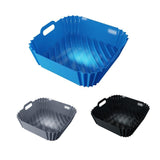 Air Fryer Silicone Pot Basket Liner Non Stick Reusable Baking Tray Accessories - Grey - Side View