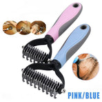 Small Dog Pet Cat Grooming Comb Brush Undercoat Rake Dematting Deshedding Trimmer - Pink