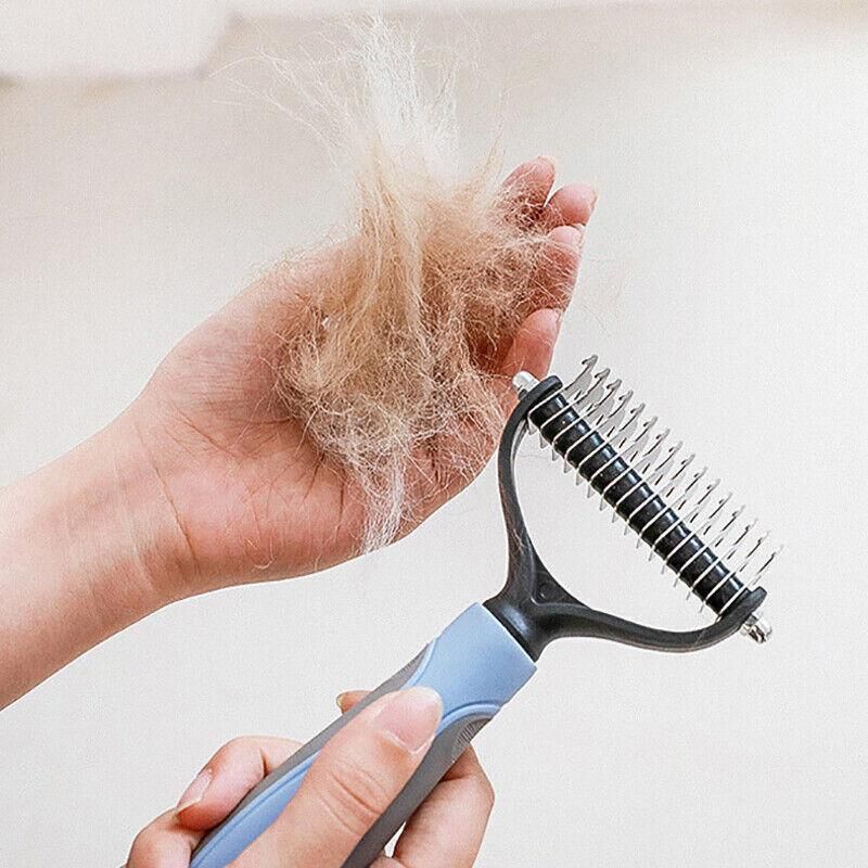 Small Dog Pet Cat Grooming Comb Brush Undercoat Rake Dematting Deshedding Trimmer - Pink