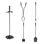 5-Piece Fireplace Tool Set with Stand