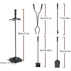 5-Piece Fireplace Tool Set with Stand