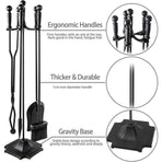 5-Piece Fireplace Tool Set with Stand