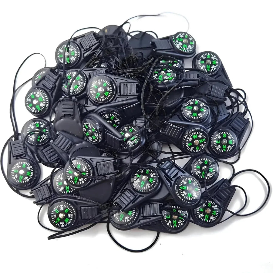 20PCS Portable Mini Survival Compass for Camping Hiking Adventure Navigation