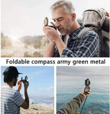 Compass Multifunctional Outdoor Navigation Tool Green Direction Finder Hiking - 45-Degree Angle