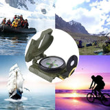 Compass Multifunctional Outdoor Navigation Tool Green Direction Finder Hiking - Close-Up Angle