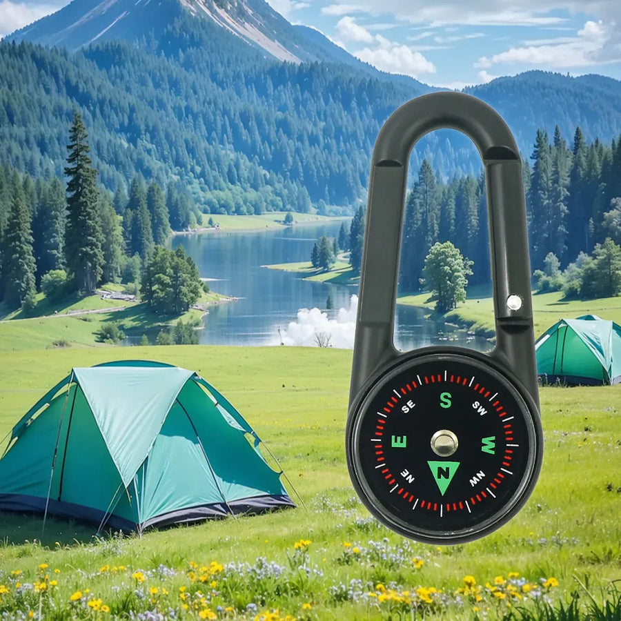 Compass Double Sided Portable Hiking Climbing Guide with Buckle Outdoor