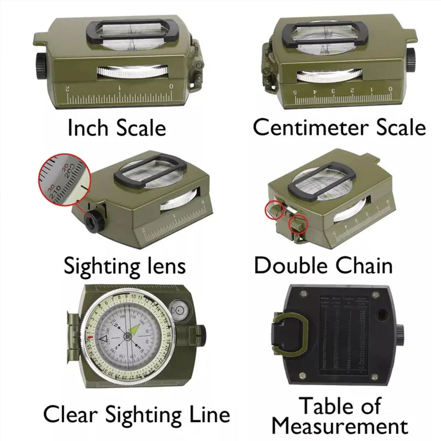 Camping Compass Multifunctional Outdoor Navigation Tool Hiking Travel Survival