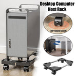 Adjustable Desktop Computer Tower Stand Telescopic Chassis Holder with Wheels