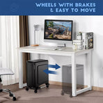 Adjustable Desktop Computer Tower Stand Telescopic Chassis Holder with Wheels