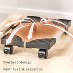 Adjustable Desktop Computer Tower Stand Telescopic Chassis Holder with Wheels
