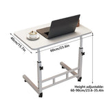 Laptop Desk Adjustable Height Mobile Side Table Ergonomic Design Stable Durable - Side View