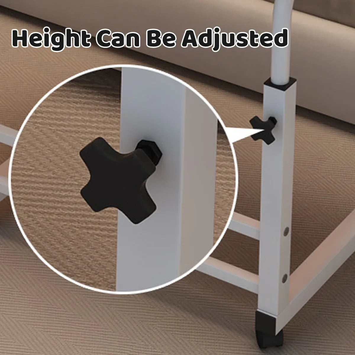 Laptop Desk Adjustable Height Mobile Side Table Ergonomic Design Stable Durable