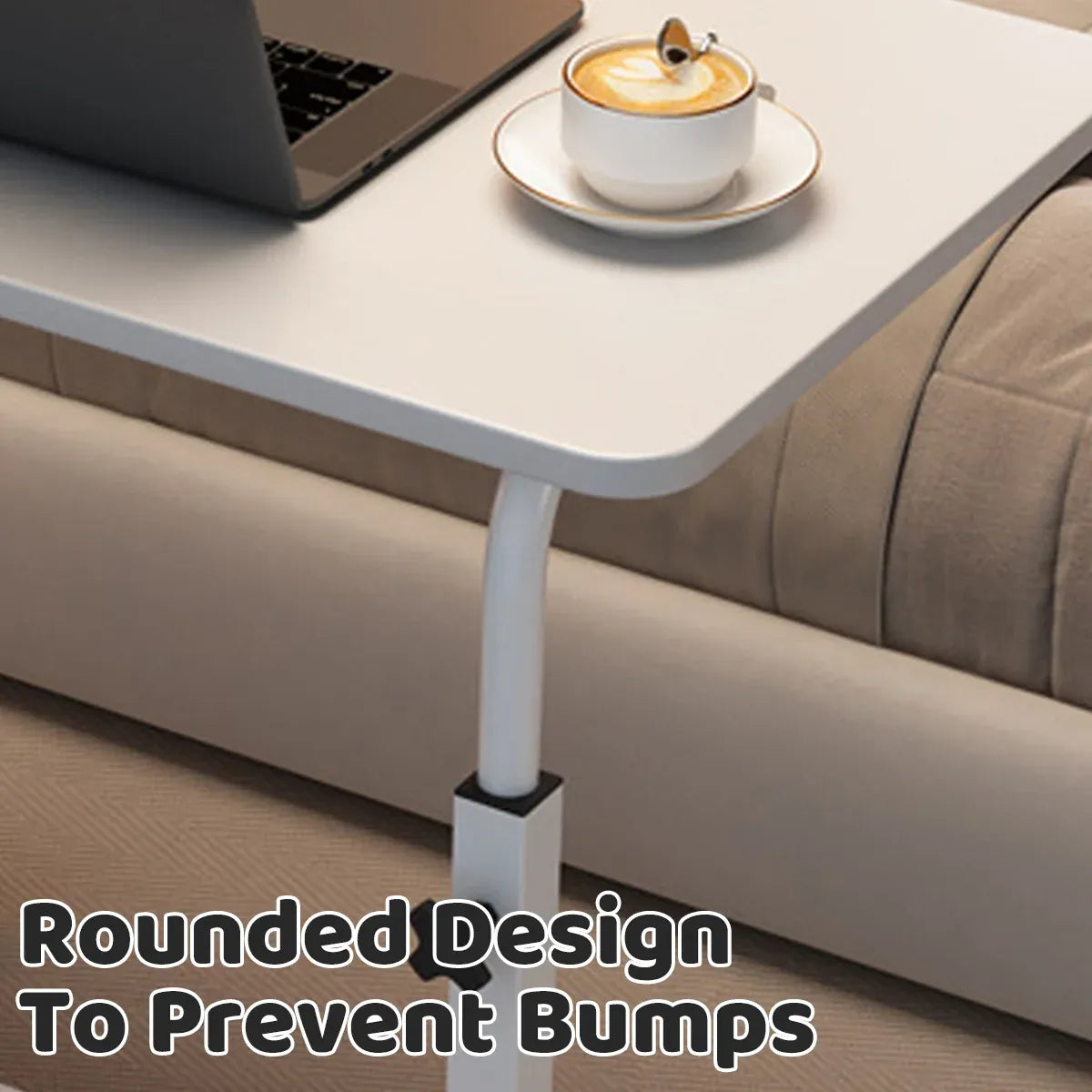 Laptop Desk Adjustable Height Mobile Side Table Ergonomic Design Stable Durable