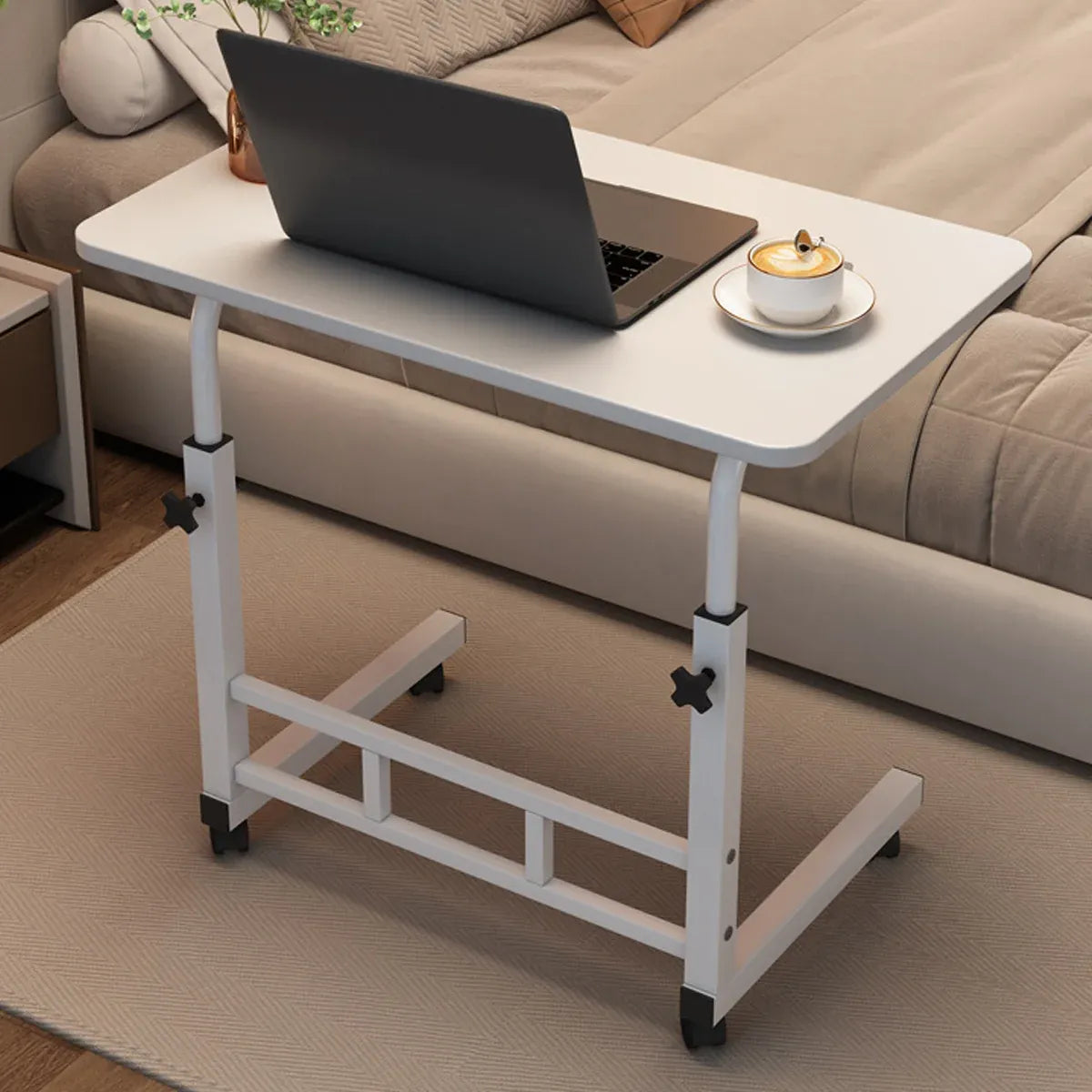 Laptop Desk Adjustable Height Mobile Side Table Ergonomic Design Stable Durable