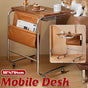 Wheeled Desk For Home Office Bedroom Lockable Wheels Space Saving Sturdy Use