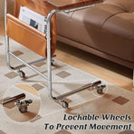Wheeled Desk For Home Office Bedroom Lockable Wheels Space Saving Sturdy Use