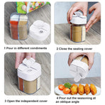 4X 4 in1 Seasoning Jar 4 Compartment Spice Storage Box Kitchen Organisation Case