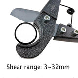 PVC Pipe Cutter for Plastic Rubber Hose and Tube 3 to 32mm - Top-Down View